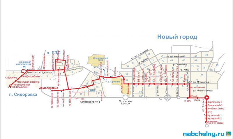 Маршрут 42 автобуса набережные челны схема